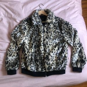 Men's Leopard Print Bomber Jacket